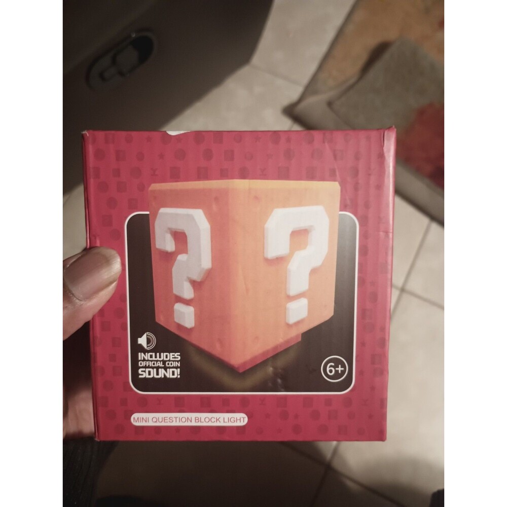 Nintendo Super Mario Bros Mini Question Block Light with Coin Sound Night Light